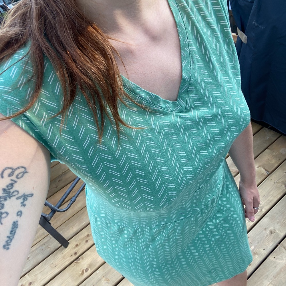 Green V-Neck dress